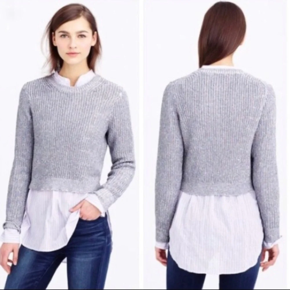 J. CREW Pastel Colored Shimmer Crew Sweater M